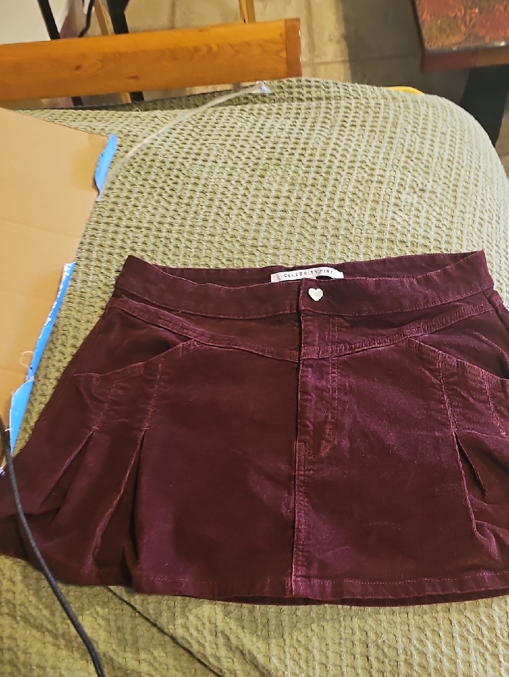 Celebrity Pink Burgundy Corduroy Mini Skort